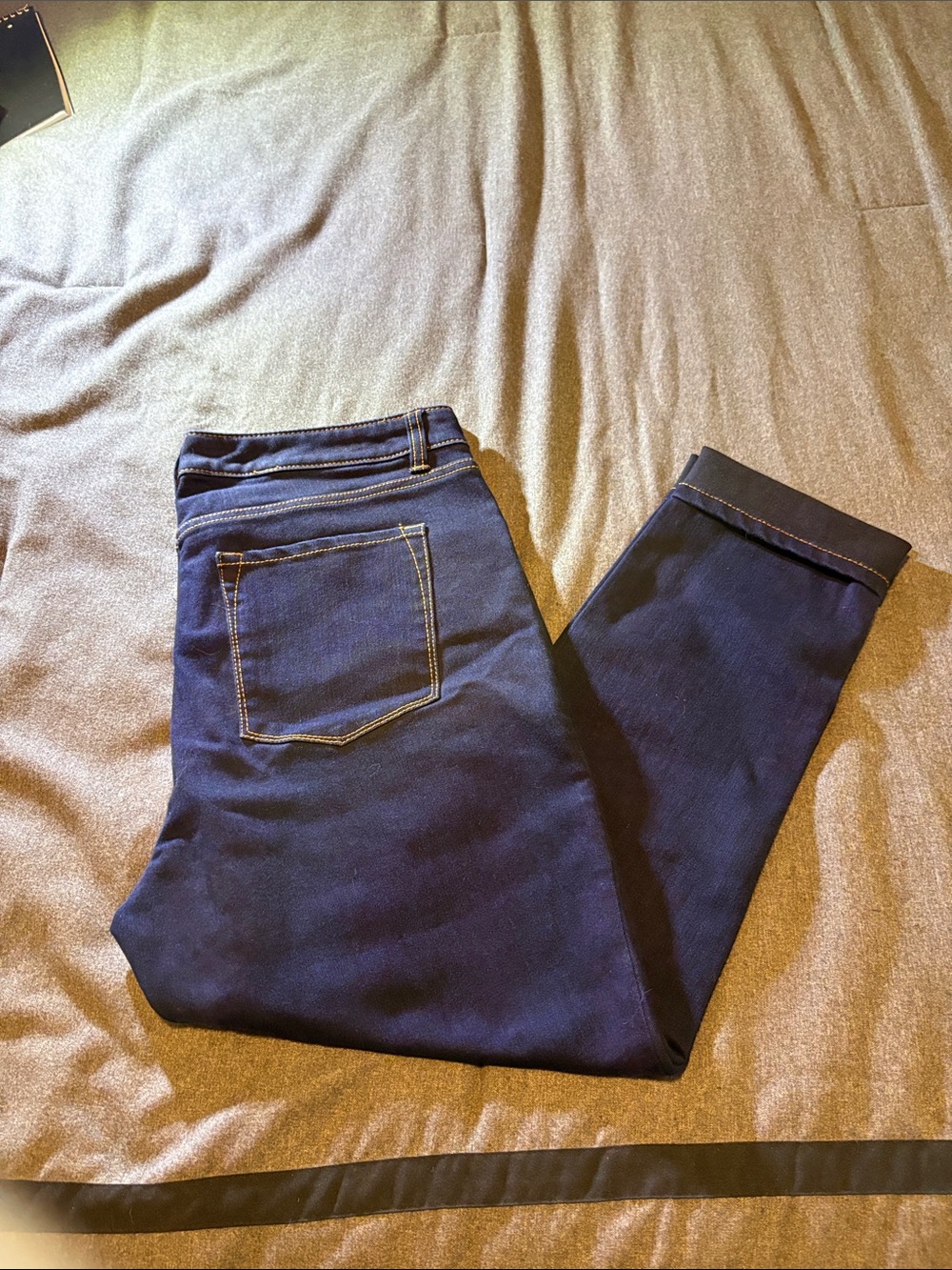 NWOT L.L. Bean Women's Dark Blue Ankle Jeans Size 16